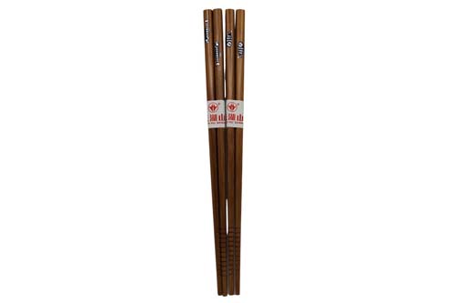Ensemble de 2 paires de baguettes bois motifs poissons Ensemble de 2 paires de baguettes bois motifs poissons